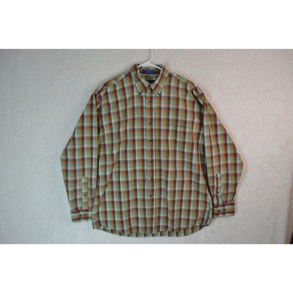Pendleton Men's Large Green Plaid Long Sleeve Lightweight Button Down Shirt - Picture 1 of 12